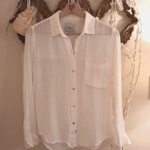 Rails Gauze Cotton Button Down, "Ellis" Top, XS, White